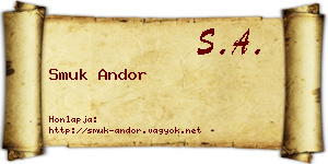 Smuk Andor névjegykártya